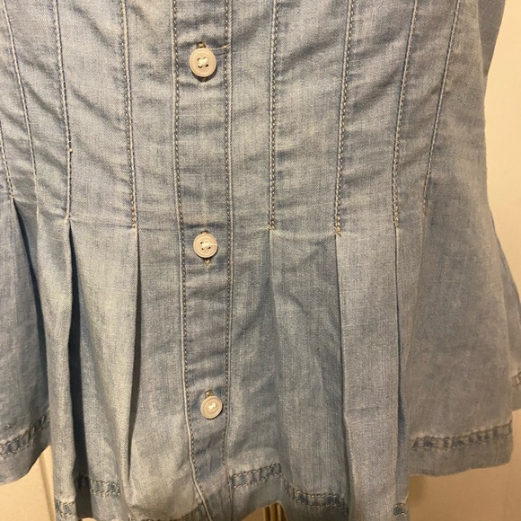 VERONICA BEARD $295 FADE DENIM PEPLUM SQAURE NECK TANK TOP SIZE 12 GUC - Picture 5 of 11